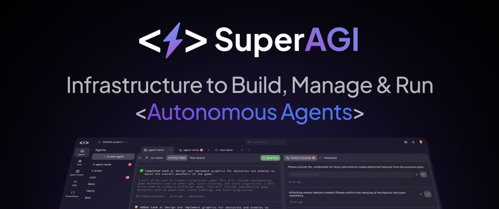 Cover image for Getting Started with SuperAGI: Framework for building useful Autonomous AI Agents