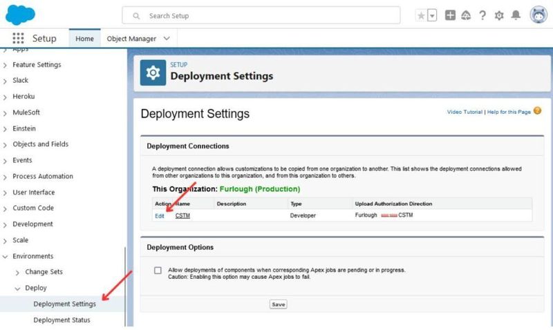 Change Sets Step 1 in Salesforce