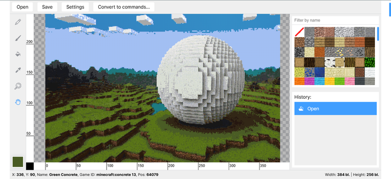 preview the result of converting image to pixel art