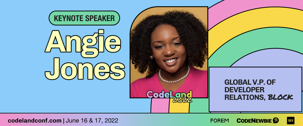 Cover image for Angie Jones to Speak at CodeLand 2022!